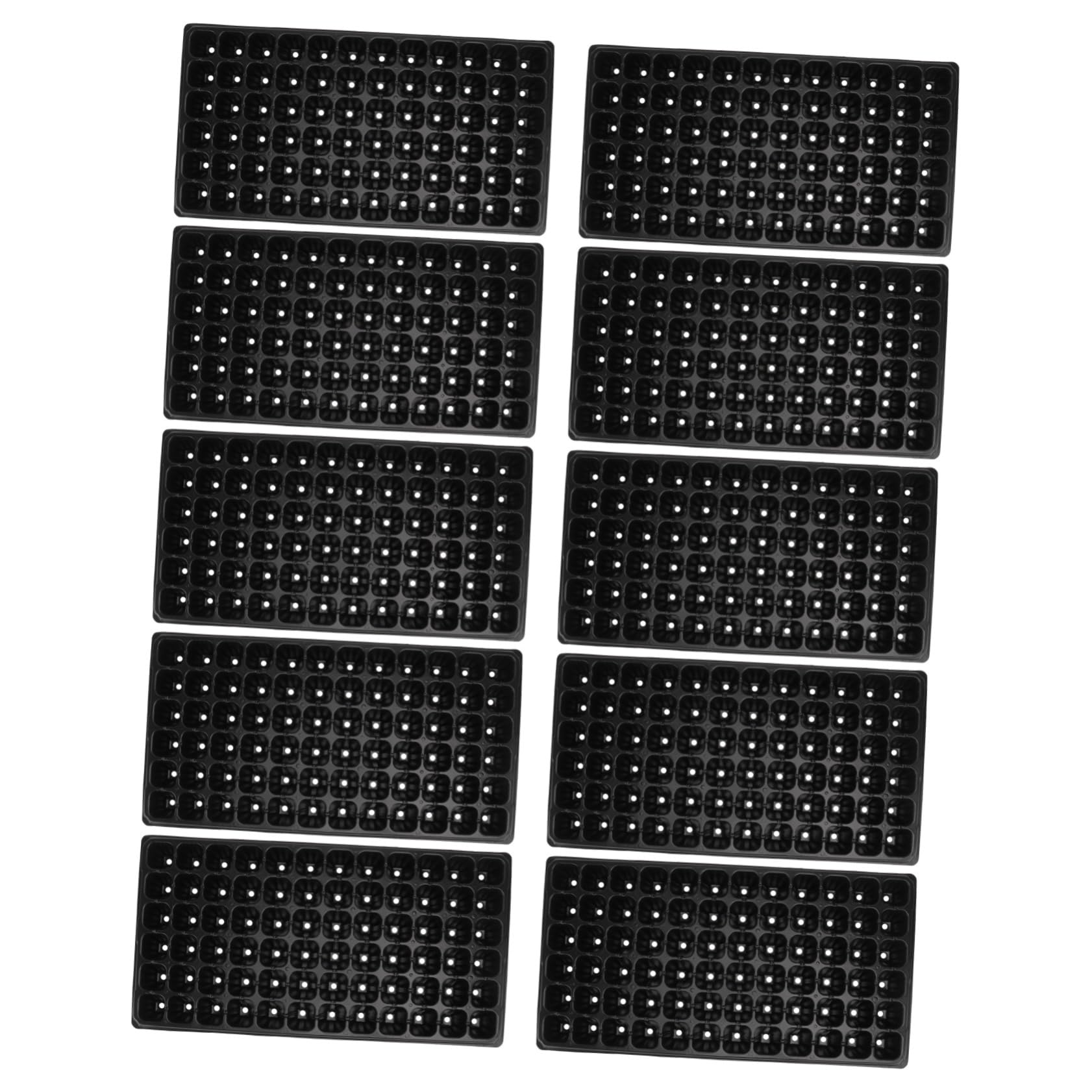 Bandeja De Germinación y Cultivo Agrícola Negra De PVC 72 Agujeros, 10 Unidades, Bandeja De Cultivo Ventilada y Resistente para Semillas y Jardinería