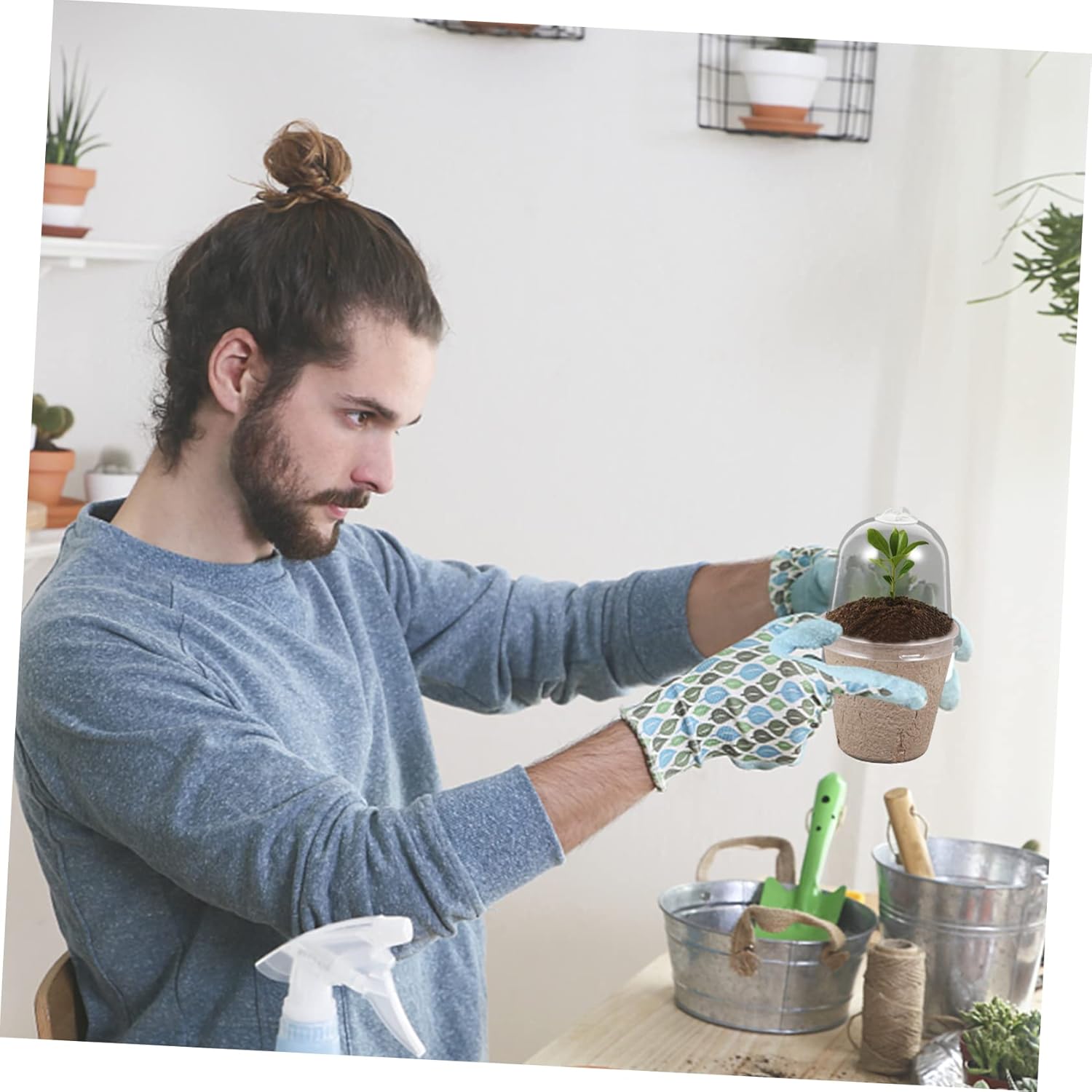 BESPORTBLE 50pcs Paper Nursery Pots Planting Cups Drainage for Fragile Roots for Garden and Home Plant Cultivation