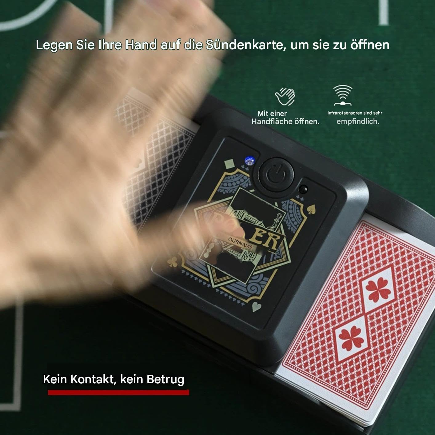 Generisch Automatic Machine, Battery Electric Poker Shuffling Device, 2,36, wydajne narzędzie do wyrzucania kart dla dorosłych, seniorów, młodych graczy, wygodny dodatek do gier