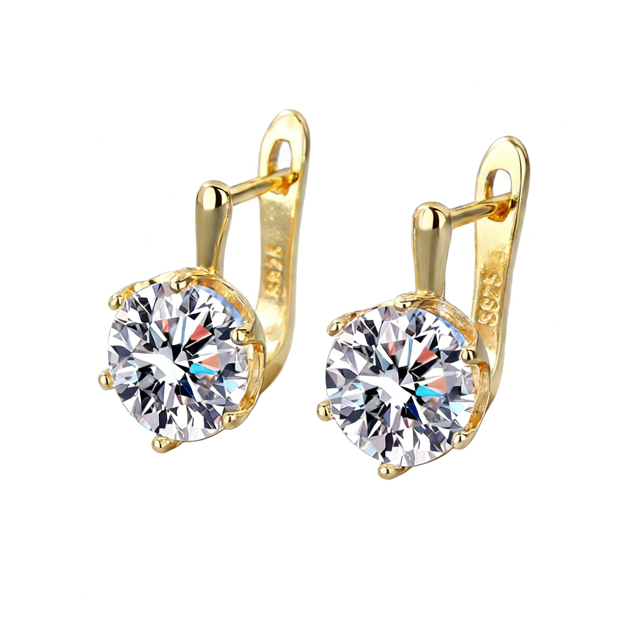 Zircon Stud Earrings for Women, Elegant Silver Tone Brass Earrings Collection, Sparkling Cubic Zirconia Bowknot Clover Round Ear Studs, Fashion Daily Jewelry Gift for Girls & Women-image-29