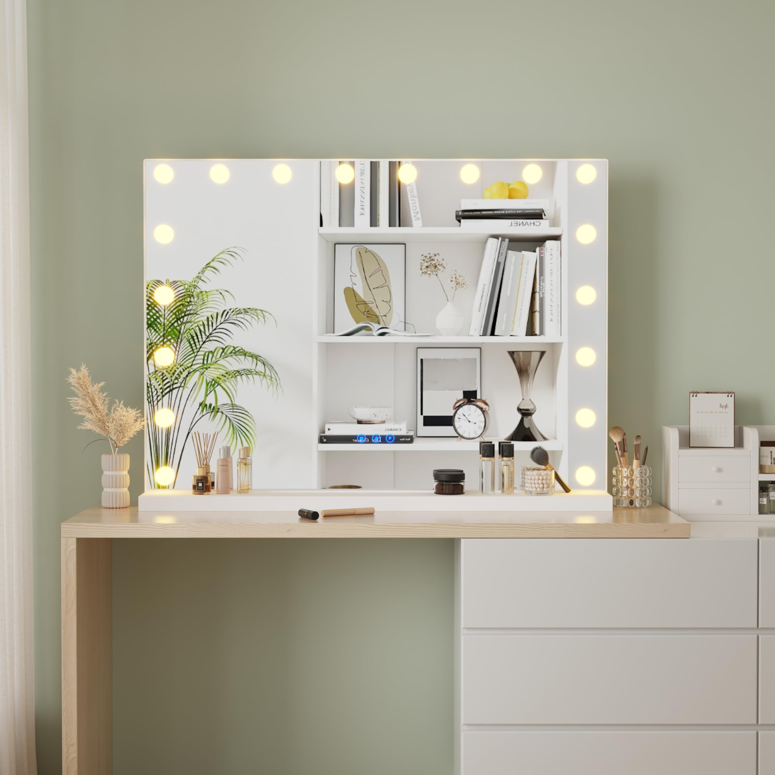 AVC Designs Hollywood Vanity Cosmetic Mirror with LED Lights, 80 x 60cm Large...