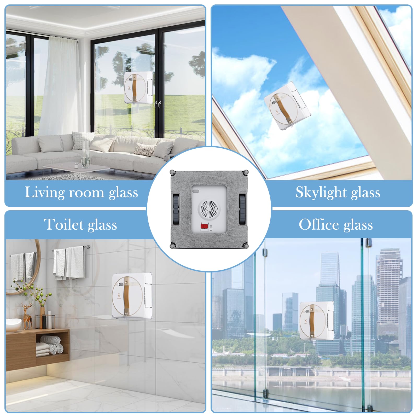 9 Pièces pour Ecovacs Winbot W2 PRO/W2 PRO Omni/W2 Omni/W2/W1 Pro/W1 Microfibre Serpillère Rechange Kit, Lavables Lingette de Nettoyage pour Robots Laveurs de Vitres, pour Nettoyage Vitre, Taches