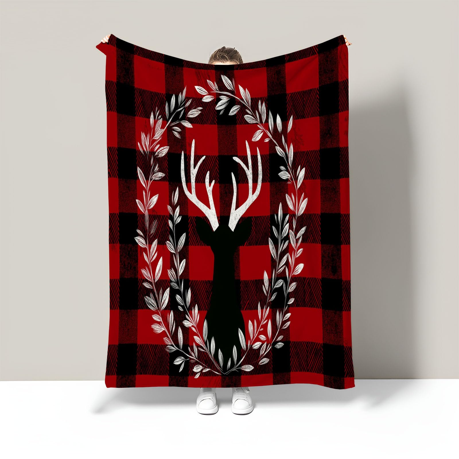 Plaid buffalo de Noël pour un salon cocooning devant la cheminée