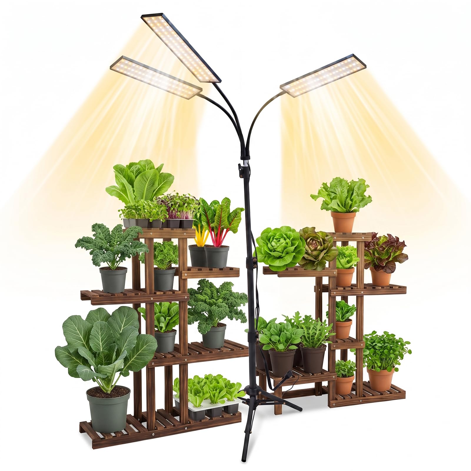3 Teste Lampada Per Piante,360LEDs 26W Spettro Completo Con Treppiede