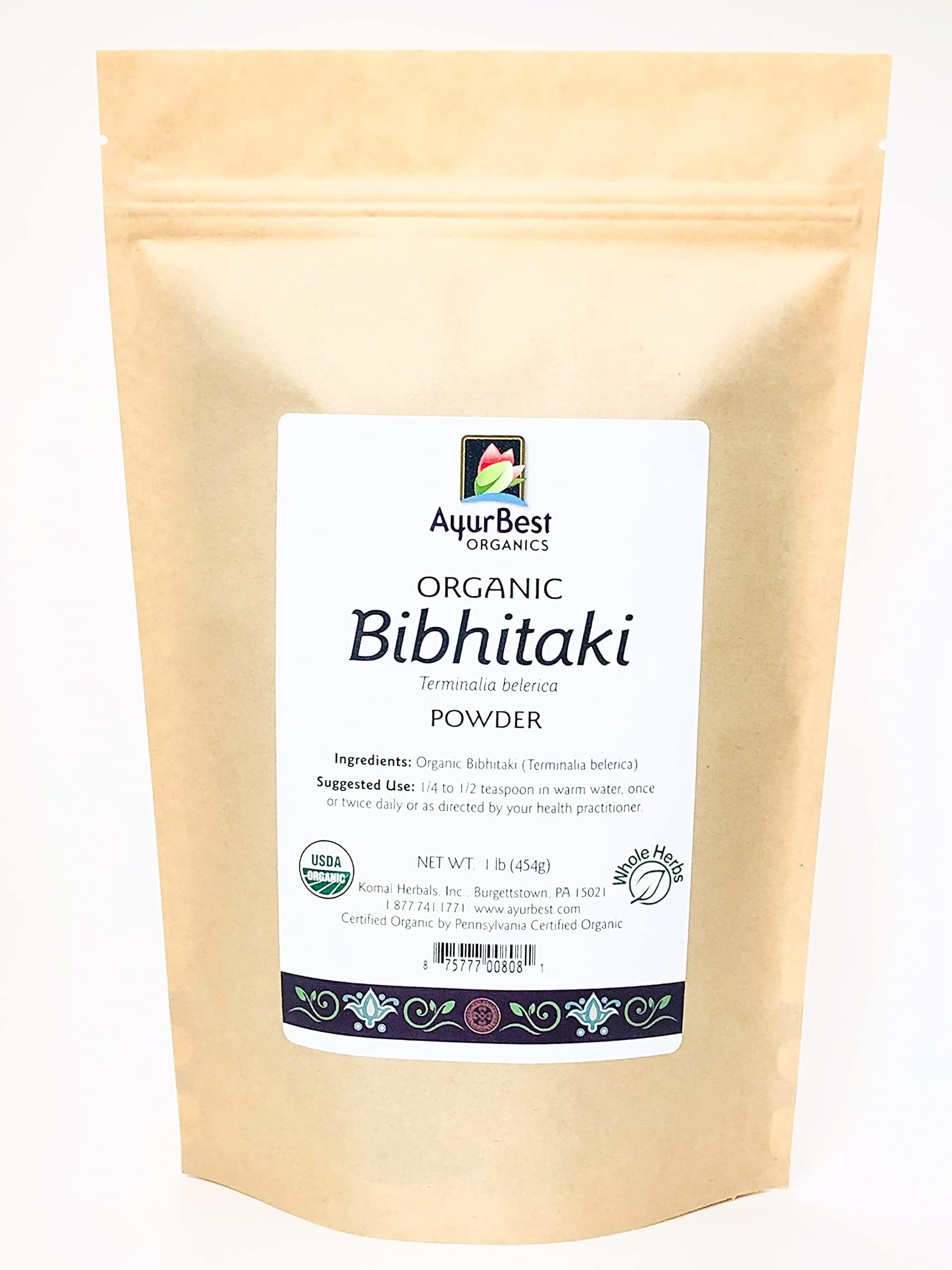 Bibhitaki, Baheda, Terminalia bellirica - Organic, Kosher 1 lb Bag, Herbs & Spices