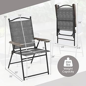 Amazon.com: Giantex Set of 2 Patio Folding Chairs, Outdoor