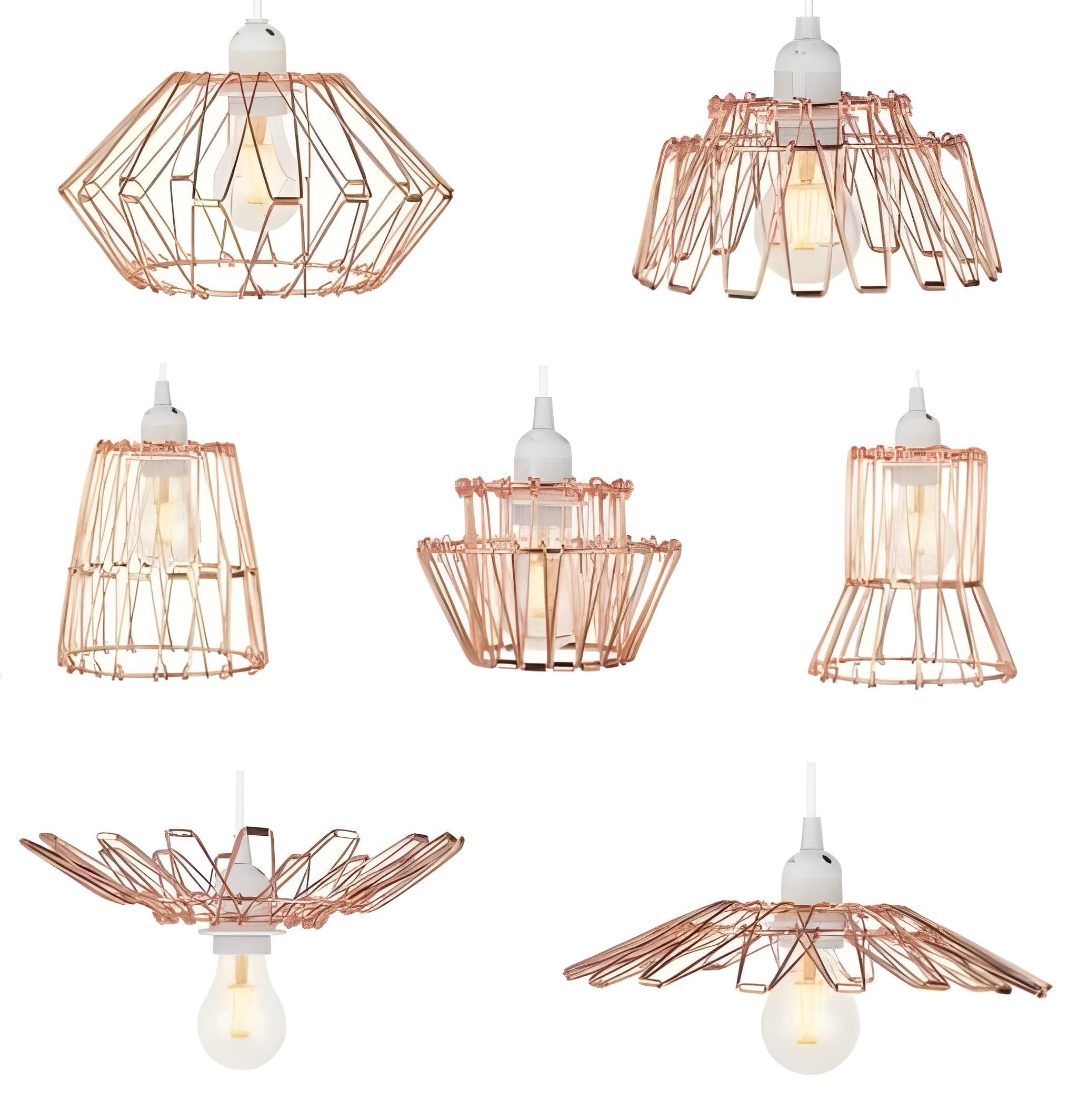 Multi Shape Metal Copper Modern Chandelier Acrylic Crystal Light Shades Droplet Ceiling Lampshade Pendant (1)