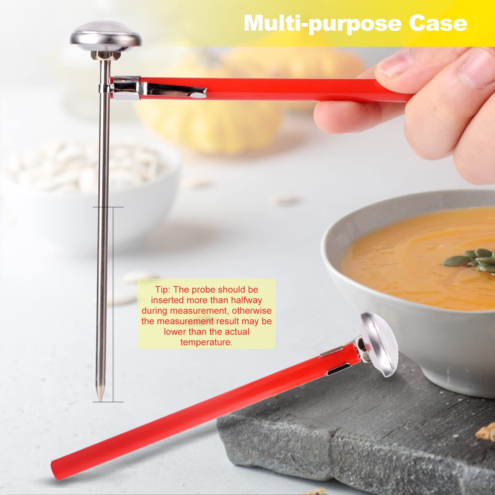 Termómetros de carne, sonda de 2 piezas, termómetro de alimentos para carne, leche, té, café, sonda de temperatura de alimentos, termómetro de cocina, accesorios para barbacoa Thermapen