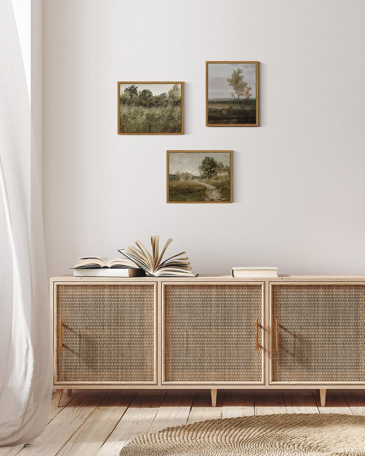 ARPEOTCY Framed Canvas Wall Art Prints, Living Room Hallway Shelf Decor, Grass Landscape Picture Paintings Wall Decor, Vintage Decor for Bedroom Bathroom Table, Aesthetic Room Decor, 20x25cm — view 5