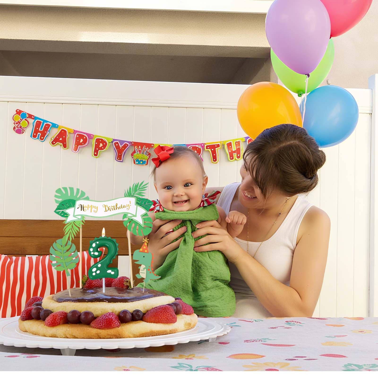 Verjaardagskaarsjes cijfer 3, Dinosaurus kaars 3 verjaardag met taartdecoratie, kaars 3, groene kaarsjes cijfers, Dino Happy Birthday caketopper, Dino verjaardagsdecoratie 3 jaar babyfeest