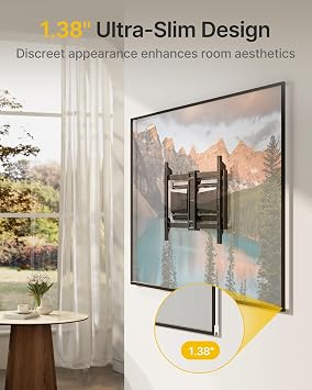 monTEK 1.38 Ultra Slim TV Wall Bracket for 37-90 Inch TVs Up to 85kg
