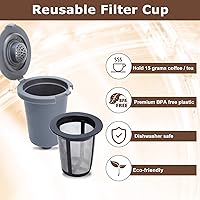 Vista 3 de KEEPOW 4 vasos de filtro reutilizables para cafetera Cuisinart, filtros de café reutilizables para cafetera de una sola porción