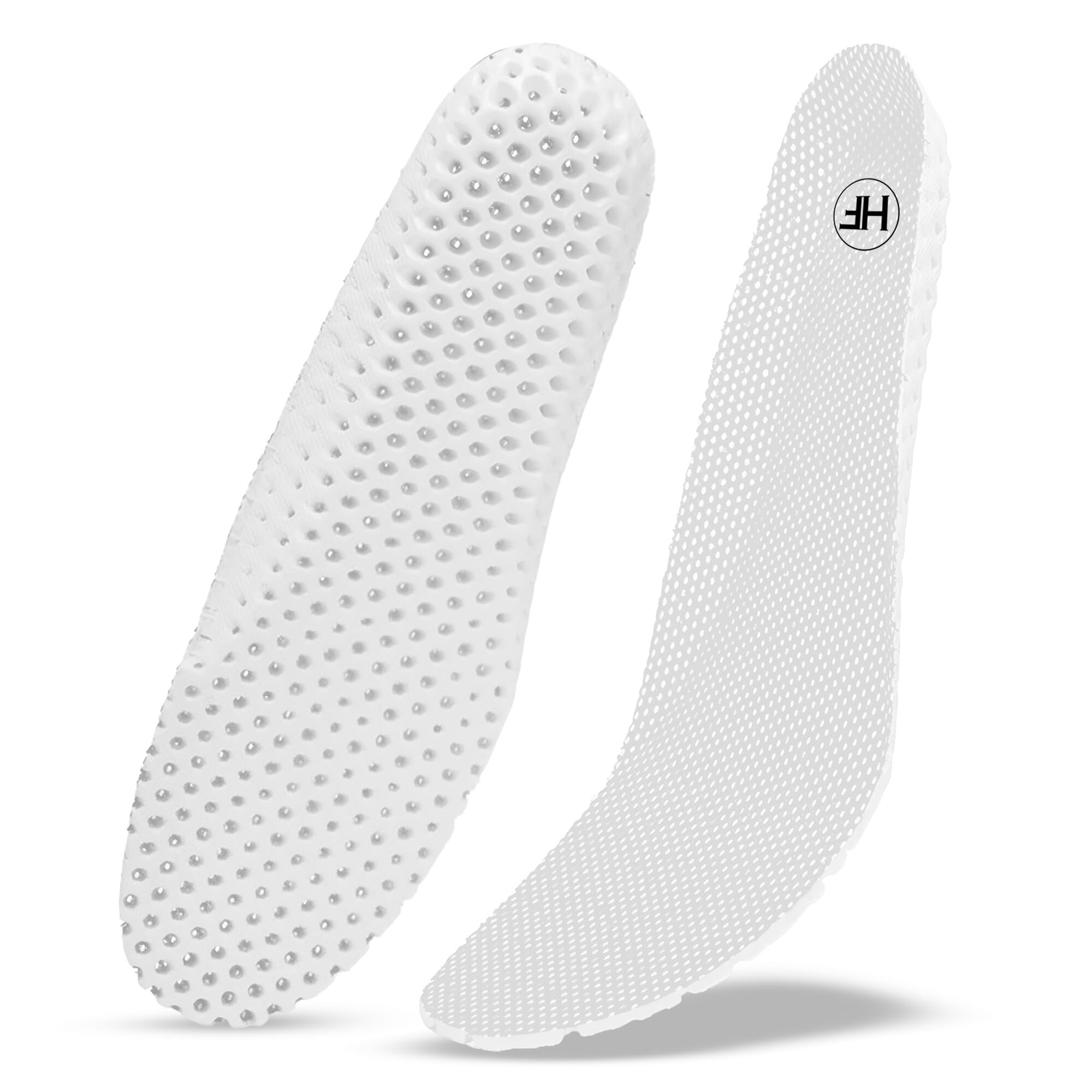 Breathable Comfort Insoles - Lightweight, Supportive, and Foot-freshening (White, US Women 8/8.5 - US Men 6/6.5)