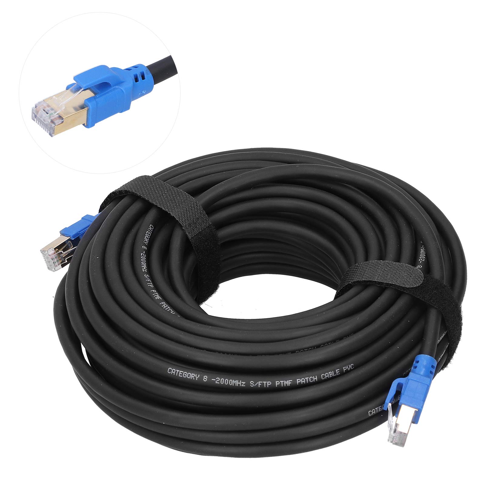 Jectse Cavo Ethernet Cat8, Cavo di Rete LAN Ad Alta velocità da 40 Gbps 2000 MHz, con Connettore RJ45 Placcato in Oro e Doppino Intrecciato Schermato per Router Modem Console di Gioco PC (20m)