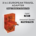 MX India to Europe Travel Adapter Type C Plug, 3-in-1 Universal International Power Adapter with LED Indicator, Compact Durable Design for Laptop Charger, Camera Charger, Mobile Charger, Tablets gallery image