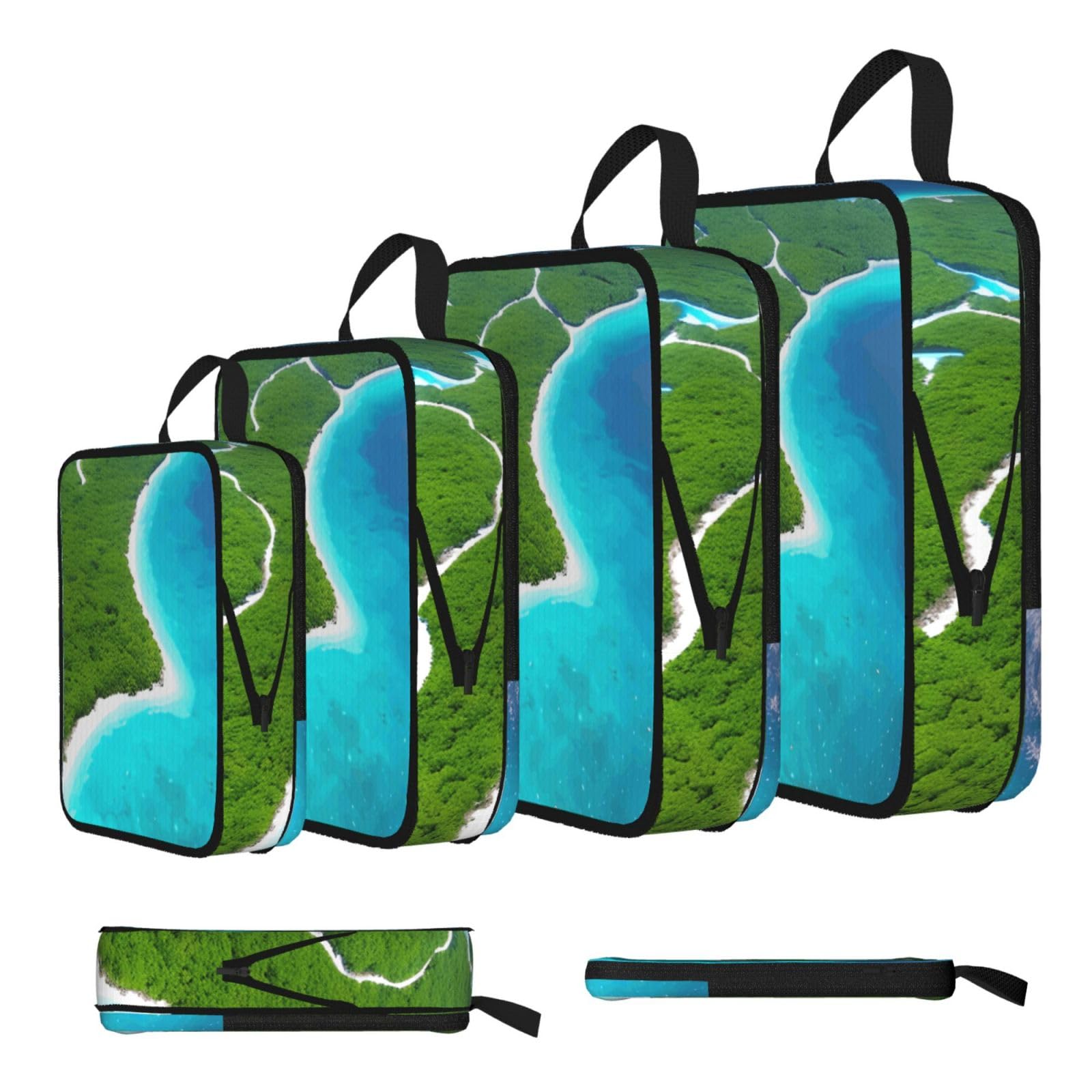 An island in the ocean Compression Packing Cubes 4 Piece Set