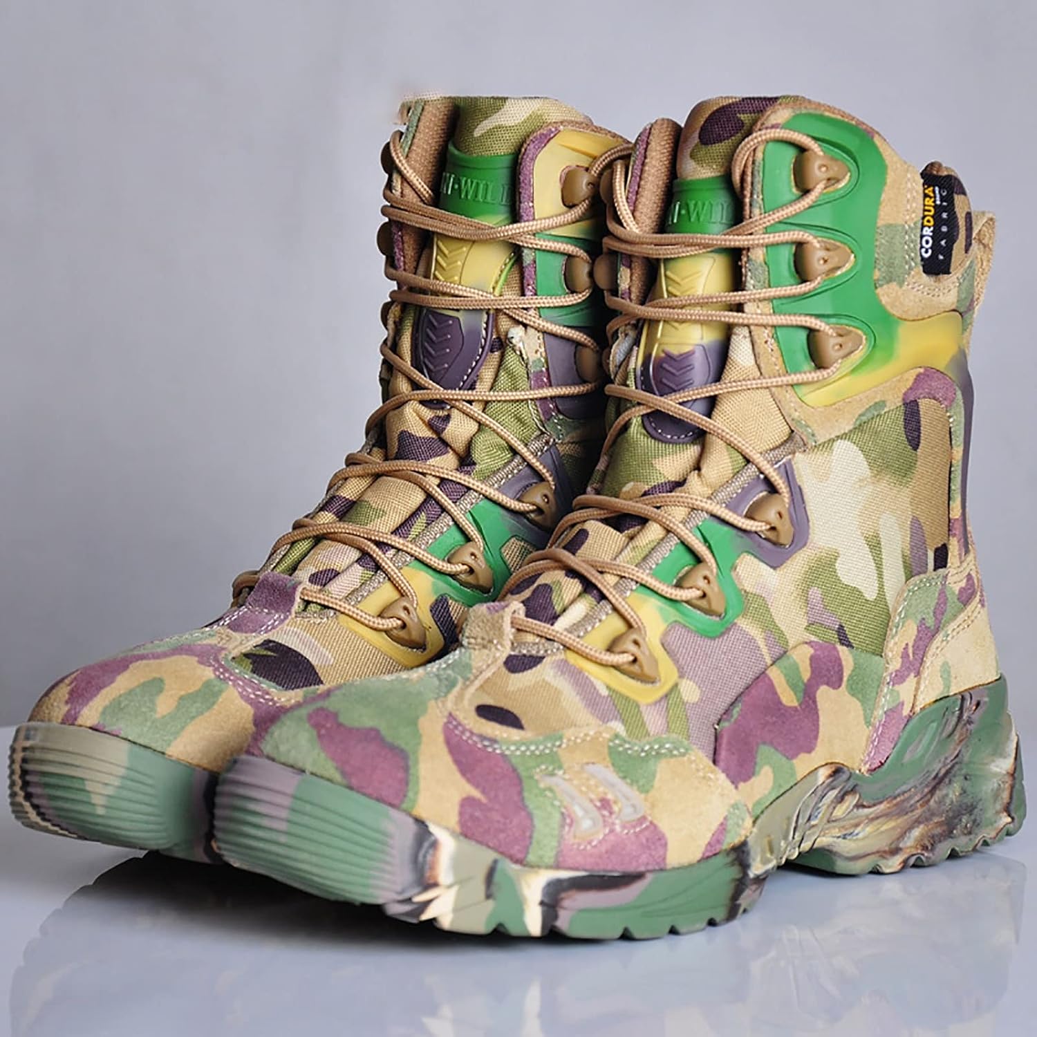 CLSQLXYJZC Men's Ultralight Combat Boots, Spring Autumn Outdoor Comfort with Zipper Hiking Shoes, Comfort Durable Lace-up Sports Tactical Military Boots