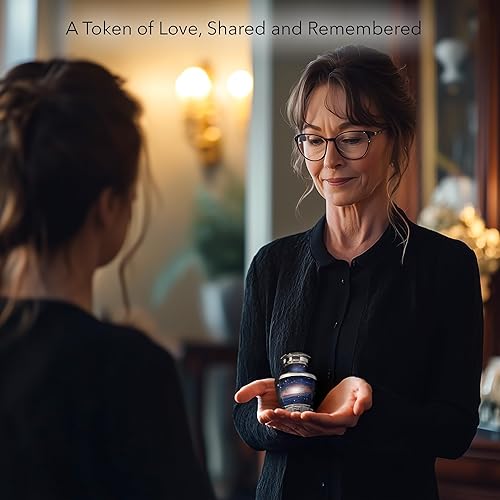 Miniatura 3 de Milky Way - Urnas de recuerdo para cenizas humanas con caja de regalo de terciopelo para recuerdos de cremación para cenizas