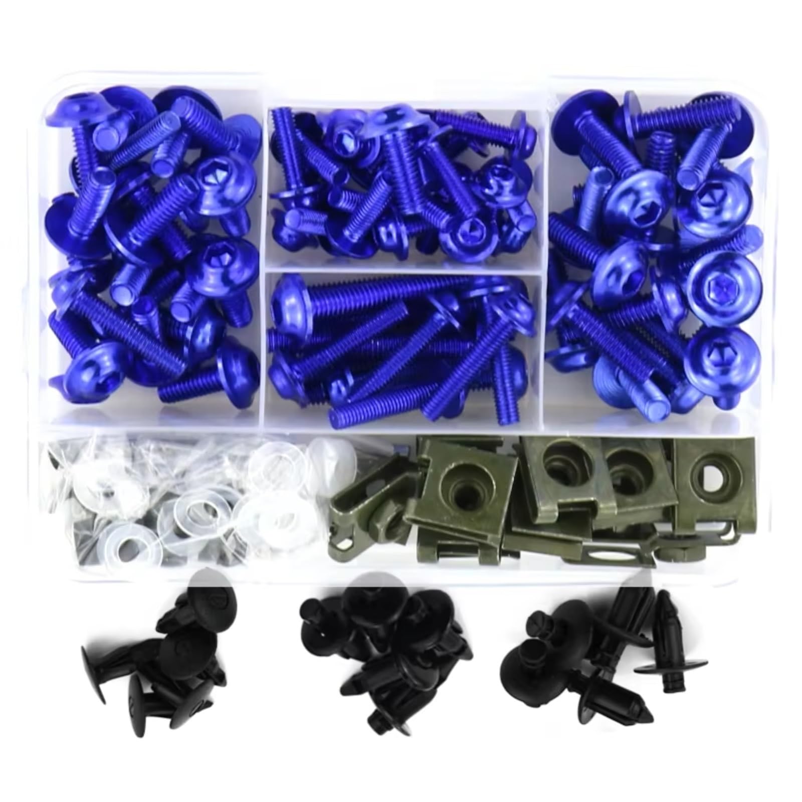 Kit Viti Moto Compatibile Con YZF Per R25 Per YZF Per R3 Per YZF Per R6 Set Di Viti Per Motociclette, Clip Di Fissaggio, Bullone Per Carenatura Del Corpo, Vite(Blue)