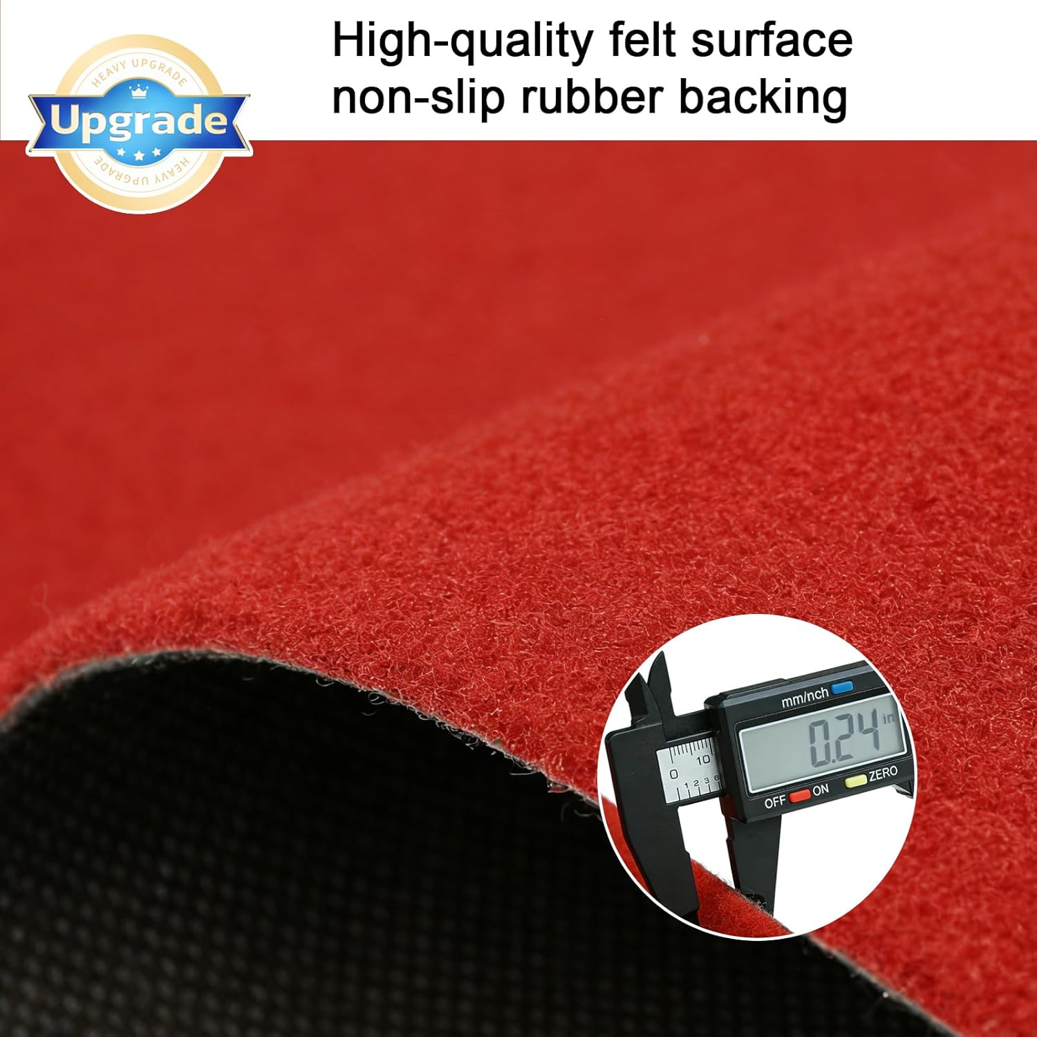 0.23In Thick Red Carpet Runner for Party, 3x10Ft 425 GSM Non-Slip Waterproof TPR Rubber Runner Rug,Premium Felt Aisle for Long-Term use,Graduation,Wedding,Banquets,Celebration (Red, 3×10Ft)