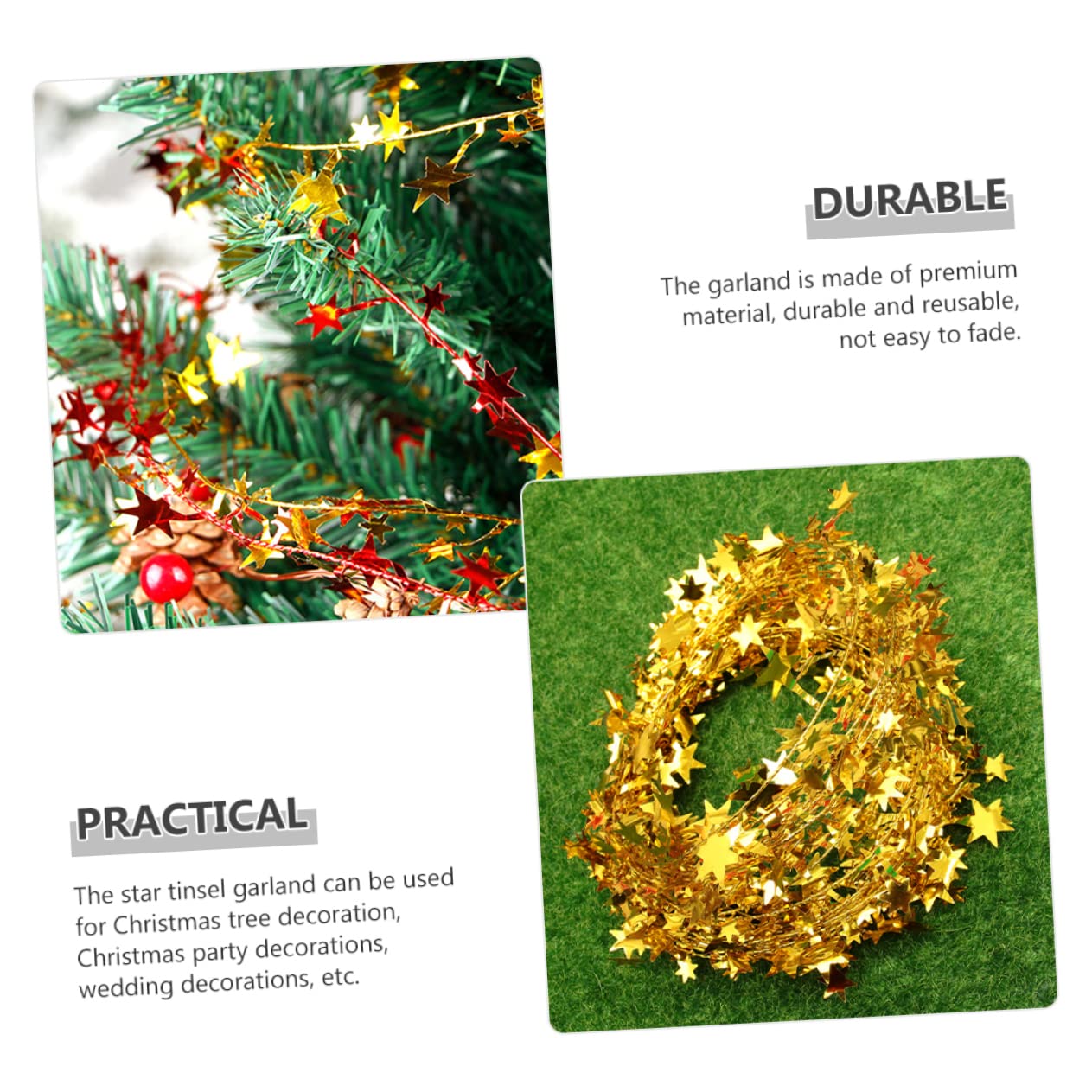 PRETYZOOM Lot De 5 Guirlandes De Noël Aux Couleurs Assorties Guirlandes Lumineuses pour Décoration Darbre De Noël 6 Pièces X 5