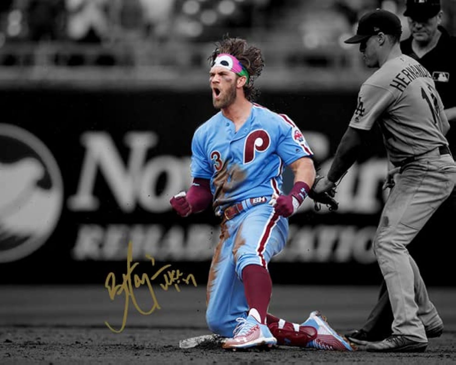Ikonic Fotohaus Bryce Harper Celebration Signed Photo Autograph Print Wall Art Home Decor