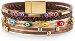 Bracelets Boho pour femmes en cuir laqué Bracelets perlés bracelets pour femmes empilables Infinity Bracelets Cadeaux de bijoux pour femmes adolescentes filles