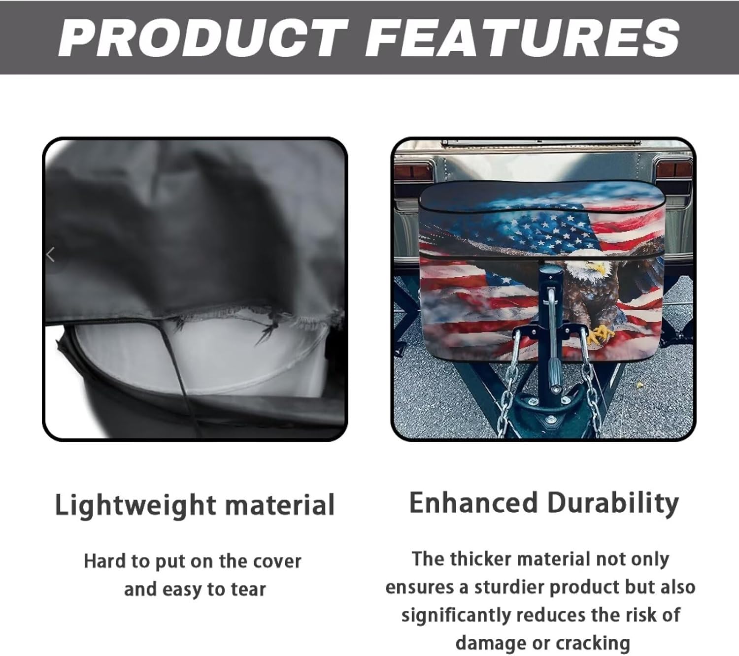 RV Propane Tank Cover for Camper with USA Flag Eagle Print,RV Double 40lb Propane Gas Tank Cover Weather Resistant Gas Cylinder Cover Camper Accessories for Outdoors