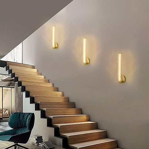 Miniatura 7 de Bathroom Lights,Acrylic Crystal Scale Texture Vanity Lights,High-end Mid Century Modern Wall Sconces,Vanity Light Fixtures,Brushed Brass Gold Finish