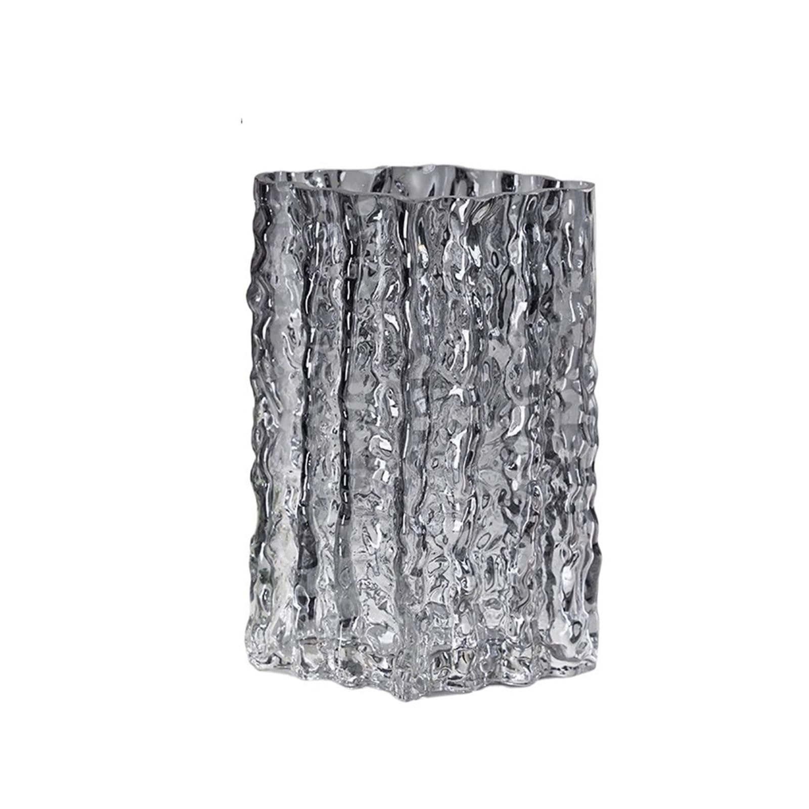 Vase en verre de glacier transparent Svart pour une décoration de bureau élégante