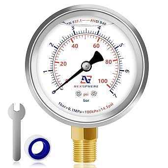 100 PSI Liquid Filled Pressure Gauge 100 PSI Liquid Filled Pressure Gauge