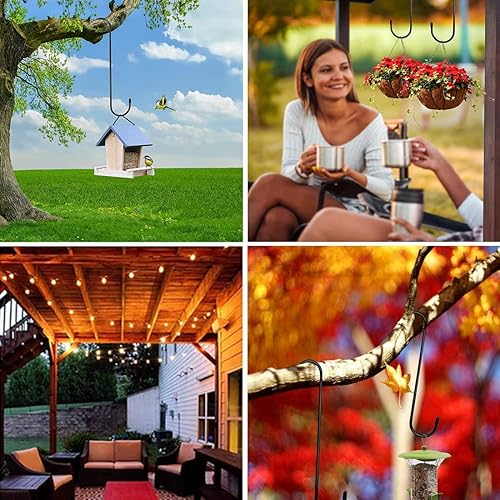 Miniatura 4 de RUIBOLU Ganchos para colgar plantas, paquete de 6 ganchos grandes en S de 10 pulgadas, resistentes y largos para colgar ramas de árboles,