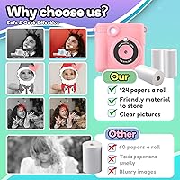 Vista 5 de Papel de impresora, 12 rollos para cámara de impresión instantánea para niños, papel de impresión térmica de impresión HD (12 rollos)
