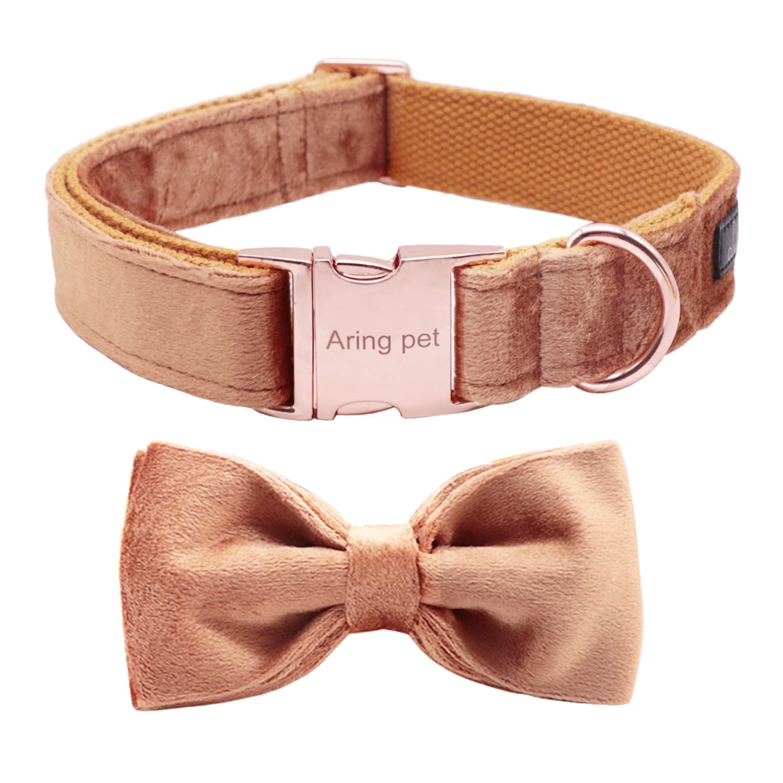 ARING PET Samt Hundehalsband-Niedliche Hundehalsbänder mit Schleife, Bequeme weiche und verstellbare Samt Halsband Geschenke mit Metallschnalle für kleine mittlere große Hunde