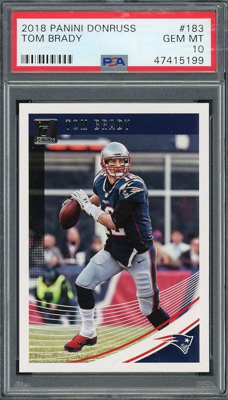 Tom Brady 2018 Panini Donruss Football Card #183 Graded PSA 10 GEM MINT (Cert# 47415199)