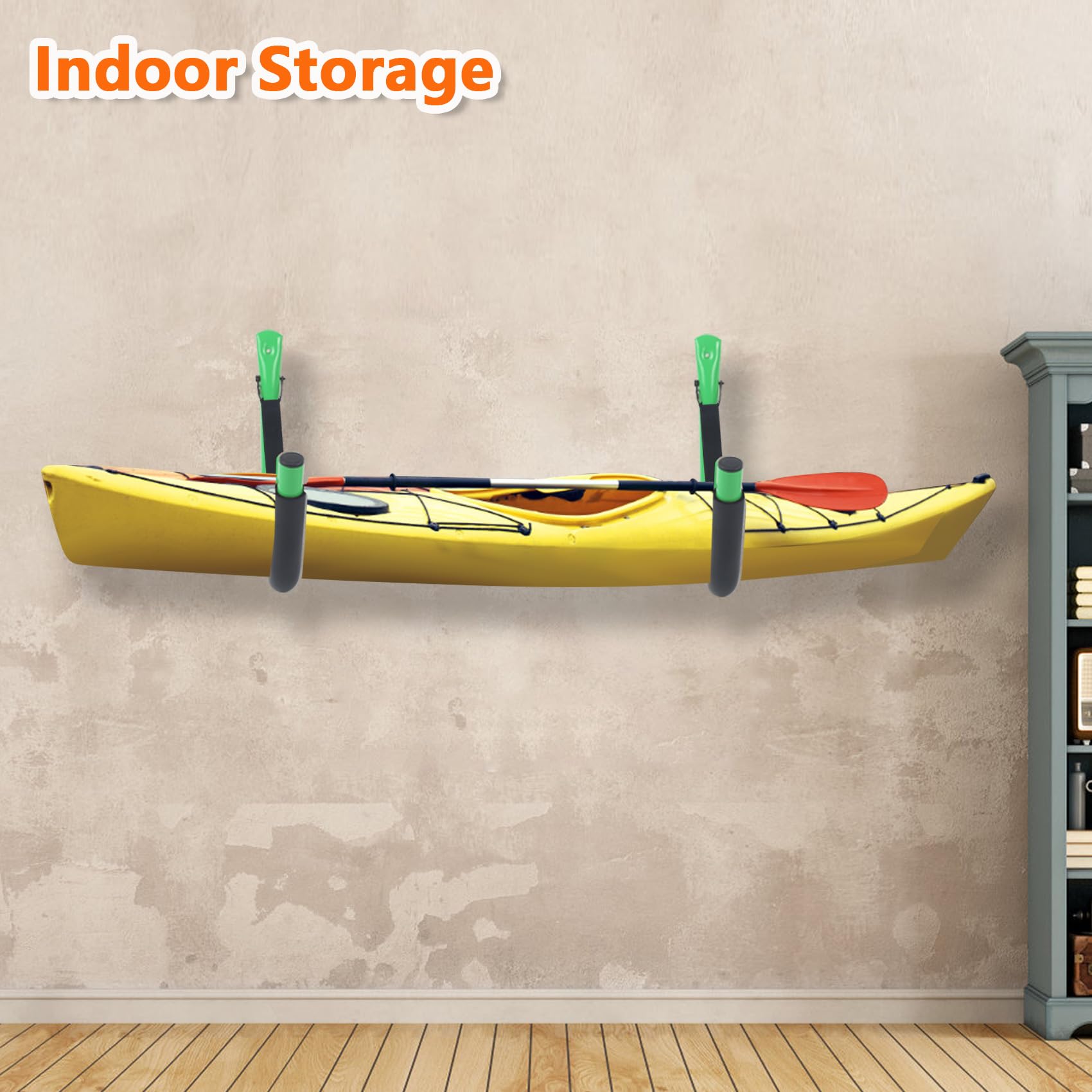 Lockable Kayak Storage Rack Bike Hook 4-Pack Heavy Duty Kayak Wall