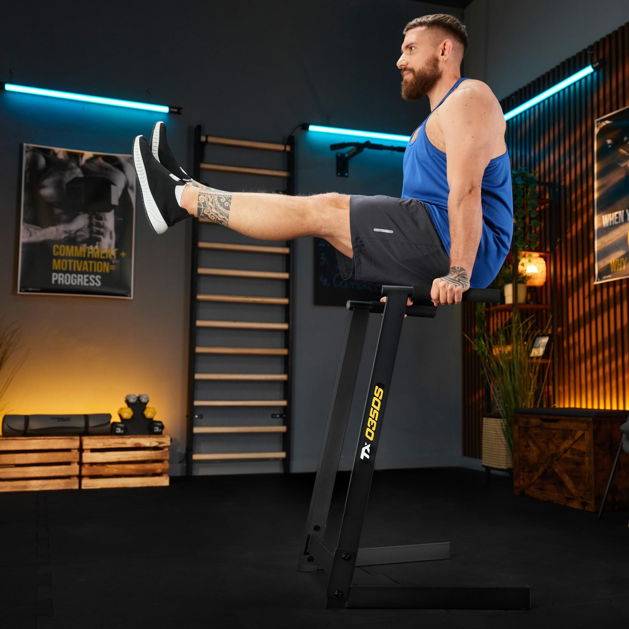 TREX SPORT Dip Barren Dip Station Push Up Dip Ständer bis 150 kg TX-035DS | Aus Stahl, Stabil & Rutschfest, Calisthenics Equipment für Dips, Bauch & Oberkörper