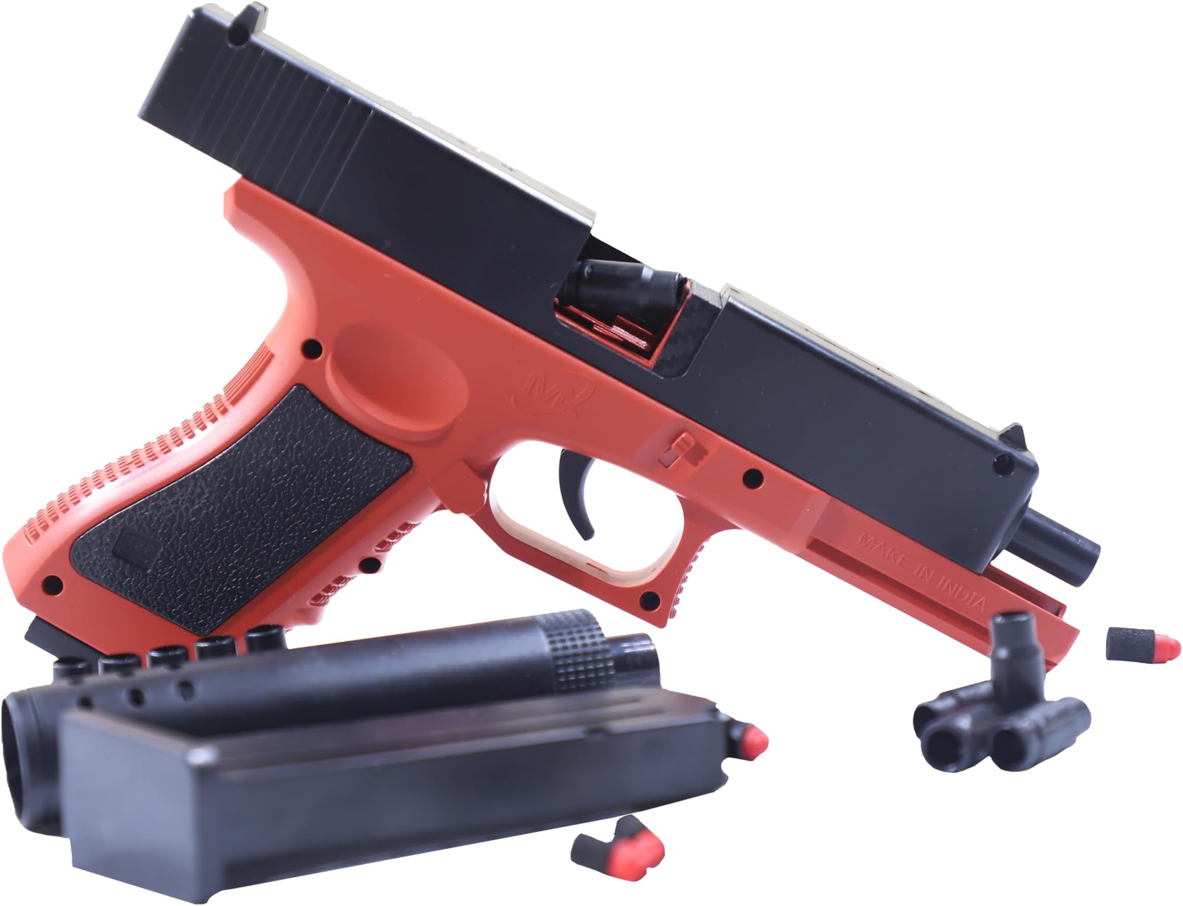 Gex Shooting Game Toy Guns for Kids & Adults Soft Bullets Blaster Gun Pistol with Foam Darts Jump Ejecting Mag Indoor Outdoor Play Toys (Minimum Age 10 Years)