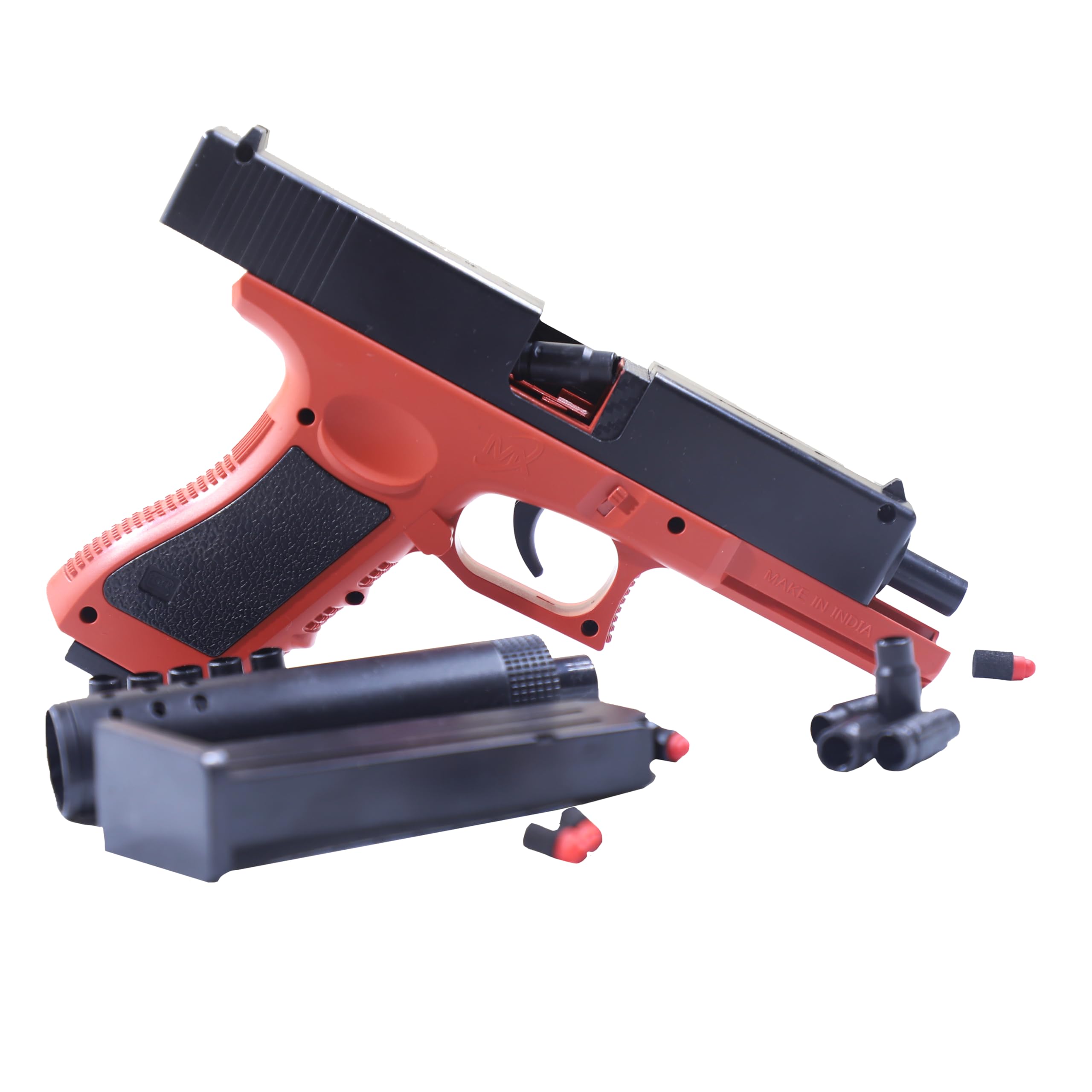 Gex Shooting Game Toy Guns for Kids & Adults Soft Bullets Blaster Gun Pistol with Foam Darts Jump Ejecting Mag Indoor Outdoor Play Toys (Minimum Age 10 Years)