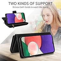 Vista 6 de Asuwish Funda de teléfono para Samsung Galaxy A22 5GBoost Mobile Celero 5G Funda tipo cartera con protector de pantalla de vidrio templado y correa
