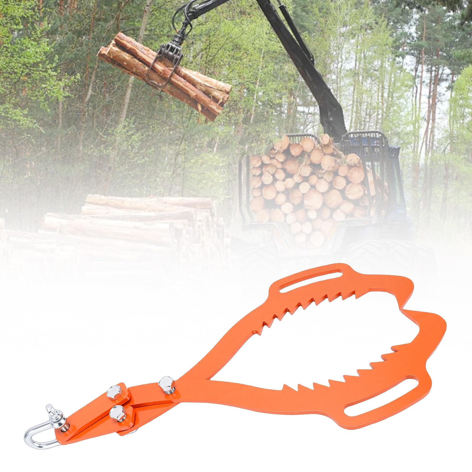 Pinzas de Elevación de Troncos de 25 Pulgadas, 2 Garras de Acero Al Carbono, Pinzas de Deslizamiento de Madera Resistentes, Gancho de Garra para Madera con Mandíbulas Den