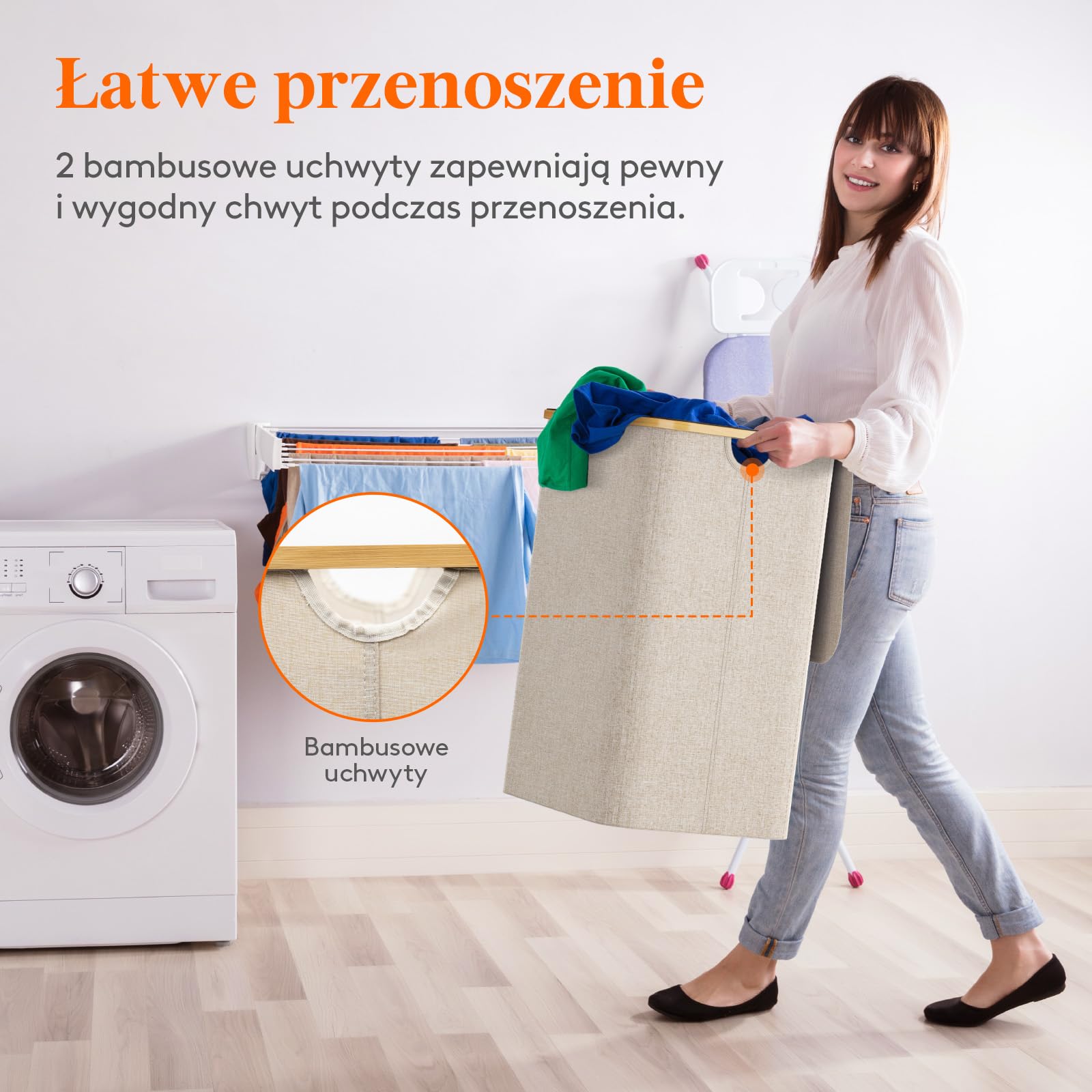 Lifewit 150L Kosz na pranie z pokrywką, Zbieracz prania 3 przegródki, Duży pojemnik na pranie, Sortownik prania, Beczka na pranie, Sortowanie prania, Pojemnik na pranie, Kosze na pranie do pralni