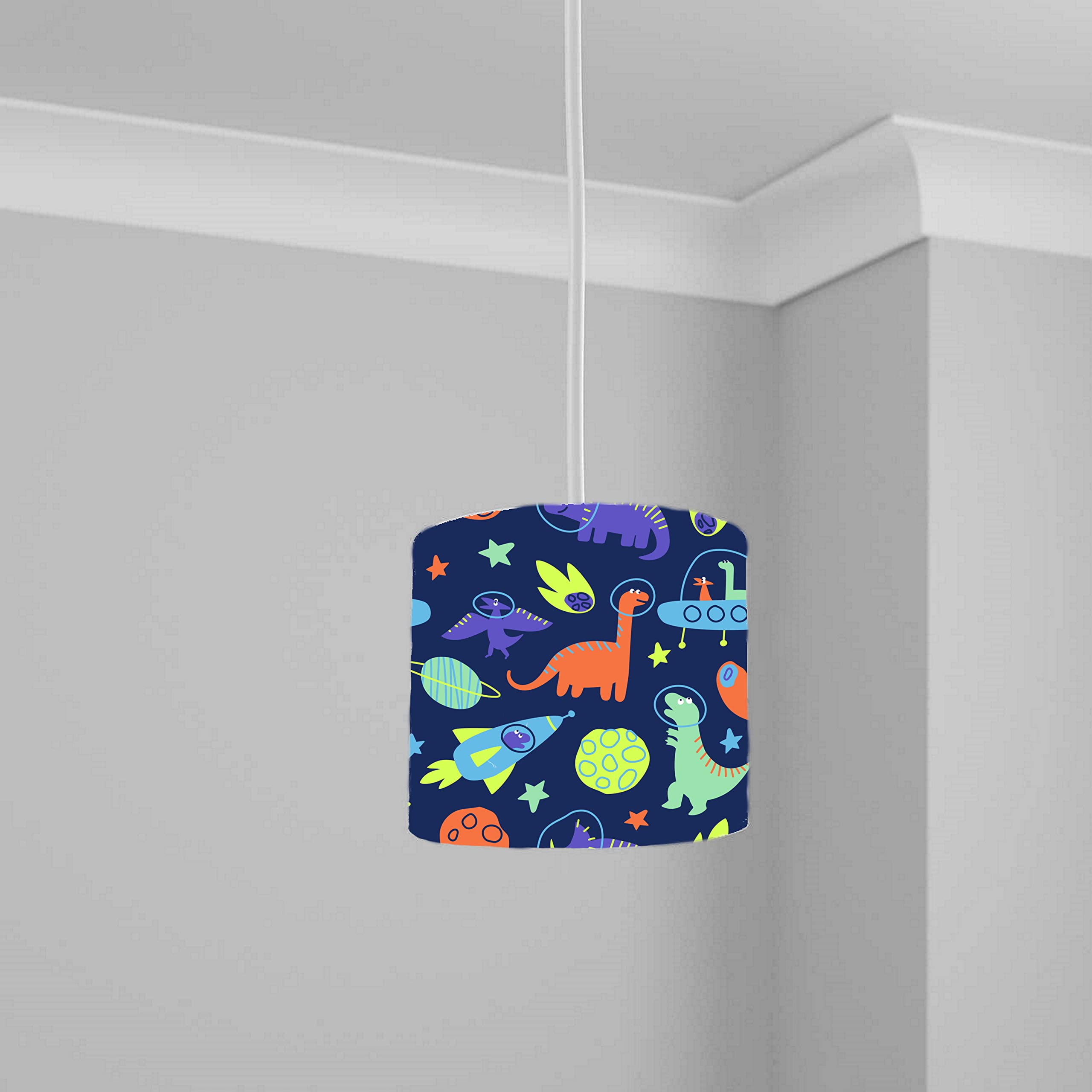 Space Dinosaur Adventure Ceiling Lampshade Lightshade for Nursery - 20cm x 18.5cm