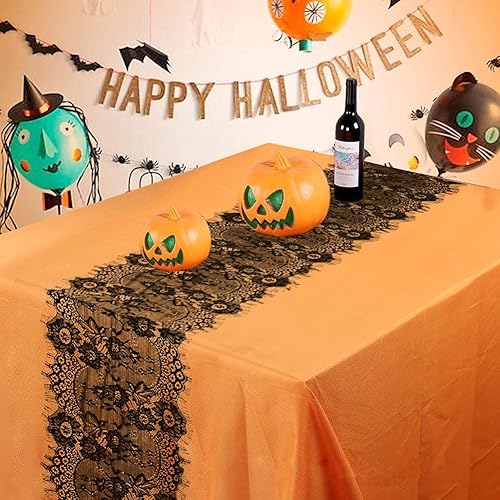 Vintage-- Camino de mesa de encaje de 16 x 120 pulgadas, camino de mesa de encaje para novia, camino de mesa de flores, mantel de fiesta de té,