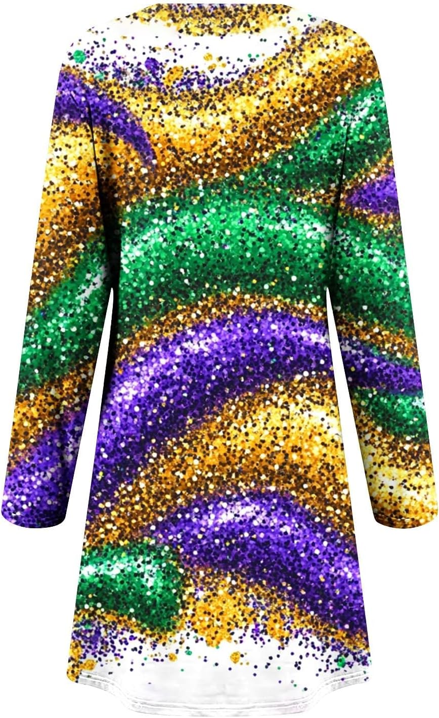 Dress for Mardi Gras Women Carnival Themed Party Dress Casual Long Sleeve Classy Outfit for Madi Gras Women Winter - Image 4