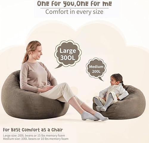 Miniatura 8 de Nobildonna Funda para Silla Puf de 3 pies (Sin Relleno) 35"×43" Silla Puf Grande de Almacenamiento de Animales de Peluche Lavable Funda para Silla