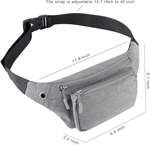 Miniatura 6 de XEYOU Riñonera unisex para correr con hebillas ajustables, bolsa de cintura ligera para deportes, senderismo, pasear al perro, cinturón para guardar