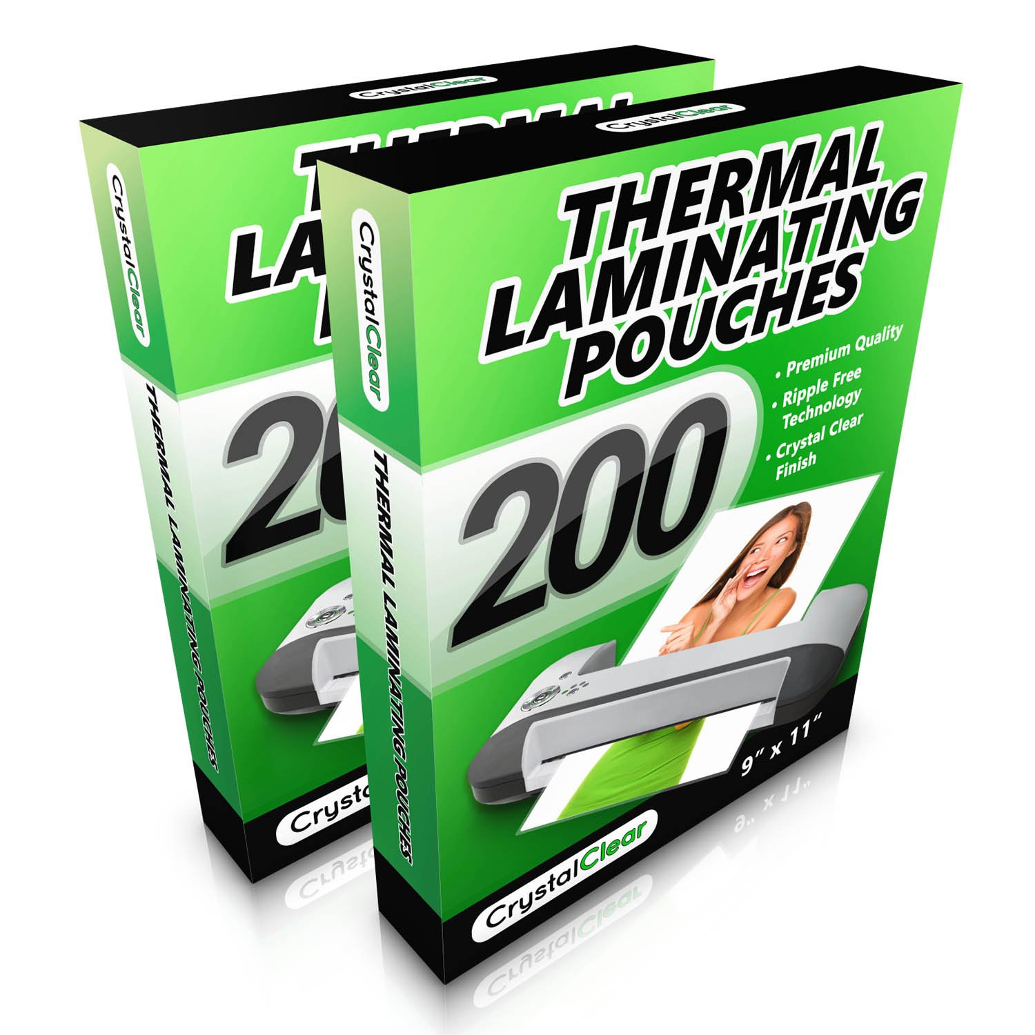 2 PACK - Thermal Laminating Pouches - (200 PACK - Get 2x More Sheets!) - Fits 8.5 x 11 Letter Size Paper - Universal Compatible with all Hot Laminator