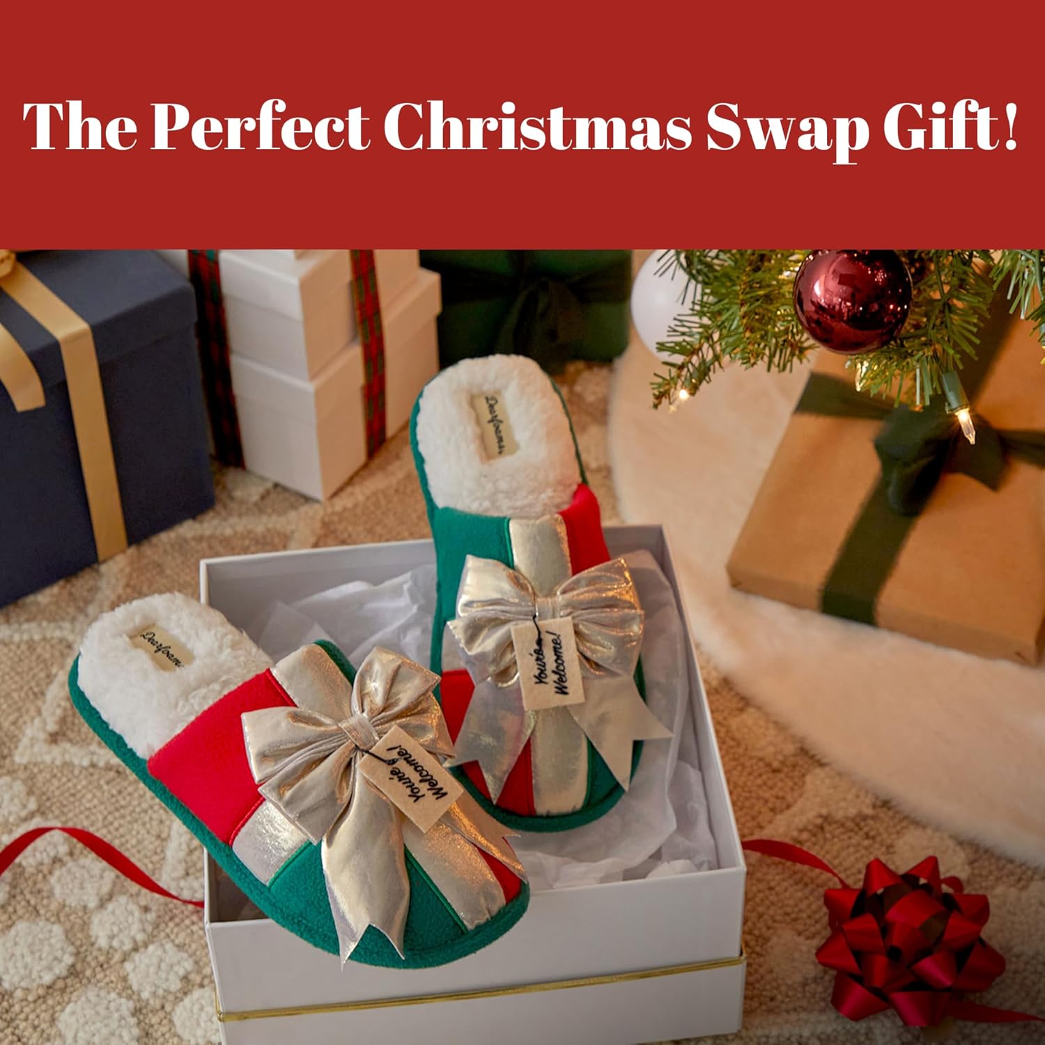 Dearfoams Women's Ugly Sweater Closed Toe Scuff Slipper - Image 3