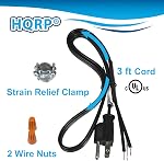 HQRP Garbage Disposal Power Cord Kit Compatible with InSinkErator CRD-00 Badger, Compact, Cover-Control-Plus, Essential, Excel, Select, Select Plus, Septic Assist, SupremeSS, 16-AWG, 3-FT, UL Listed